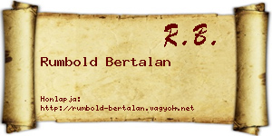 Rumbold Bertalan névjegykártya